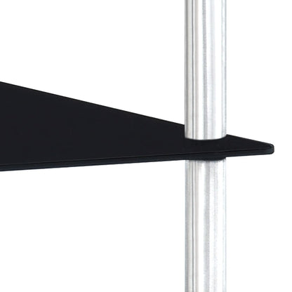 vidaXL Regal mit 4 Ablagen Schwarz 40x40x100 cm Hartglas