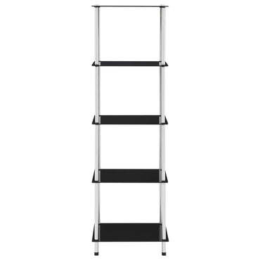 vidaXL Regal mit 5 Ablagen Schwarz 40x40x130 cm Hartglas