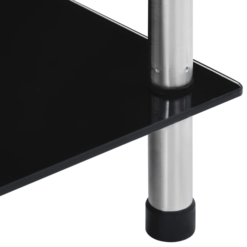vidaXL Regal mit 6 Ablagen Schwarz 40x40x160 cm Hartglas