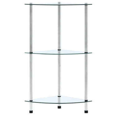 vidaXL Regal mit 3 Ablagen Transparent 30x30x67 cm Hartglas
