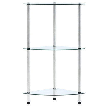 vidaXL Regal mit 3 Ablagen Transparent 30x30x67 cm Hartglas