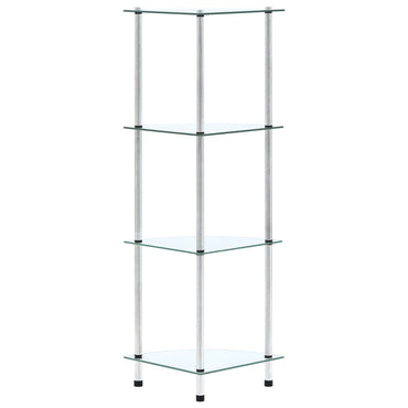 vidaXL Regal mit 4 Ablagen Transparent 30x30x100 cm Hartglas