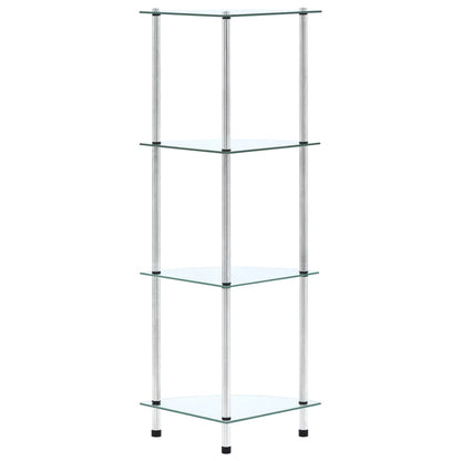vidaXL Regal mit 4 Ablagen Transparent 30x30x100 cm Hartglas