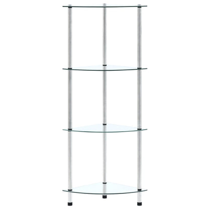 vidaXL Regal mit 4 Ablagen Transparent 30x30x100 cm Hartglas