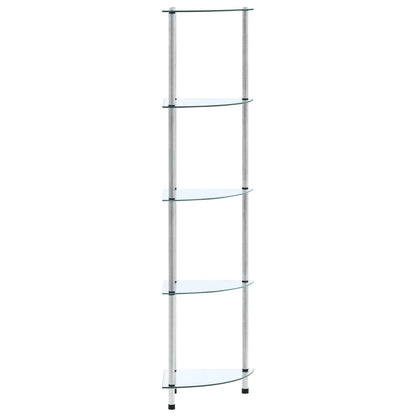 vidaXL Regal mit 5 Ablagen Transparent 30x30x130 cm Hartglas