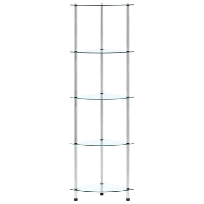 vidaXL Regal mit 5 Ablagen Transparent 30x30x130 cm Hartglas