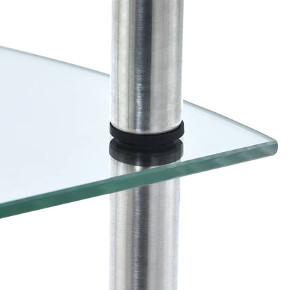 vidaXL Regal mit 5 Ablagen Transparent 30x30x130 cm Hartglas