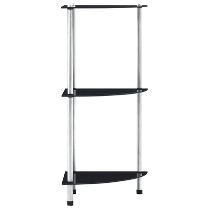 vidaXL Étagère à 3 niveaux noir 30x30x67 cm Verre trempé
