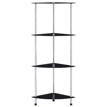 vidaXL Étagère à 4 niveaux noir 30x30x100 cm Verre trempé