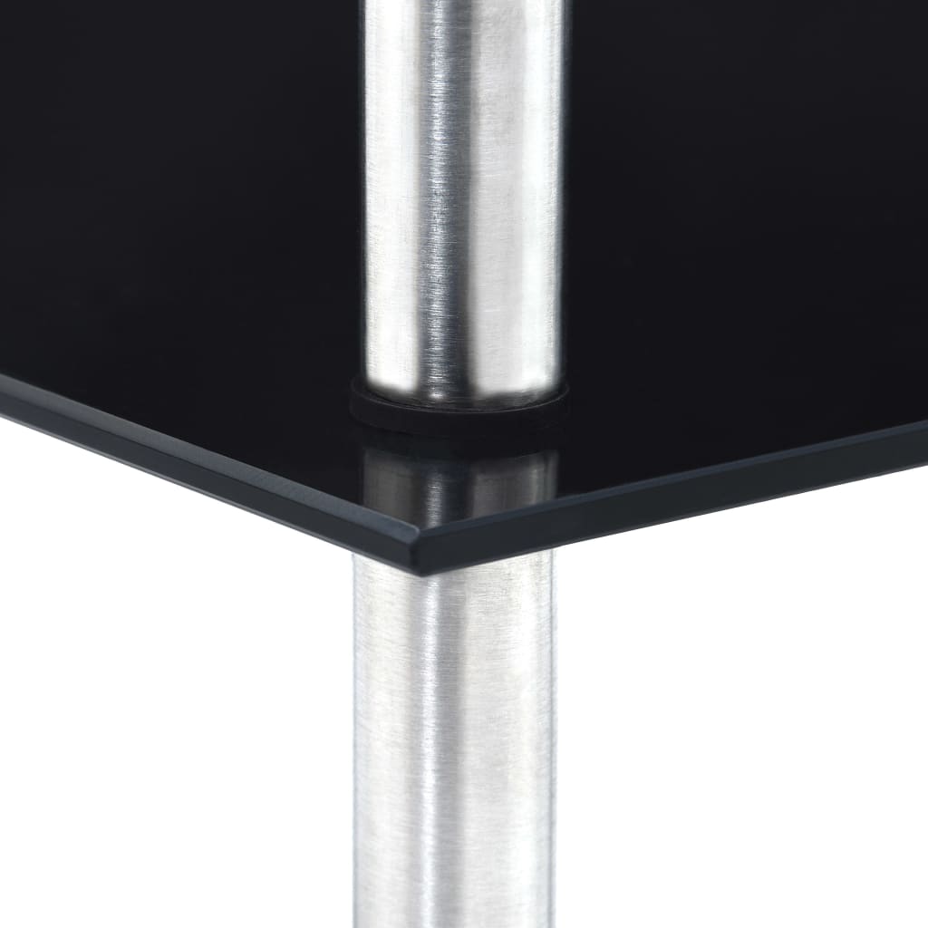 vidaXL Étagère à 4 niveaux noir 30x30x100 cm Verre trempé