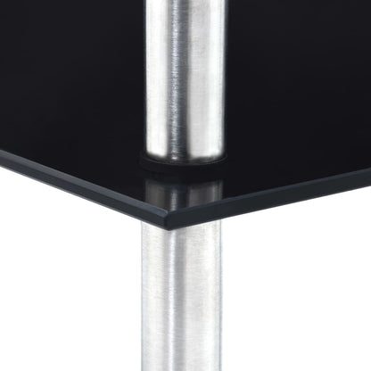 vidaXL Étagère à 4 niveaux noir 30x30x100 cm Verre trempé