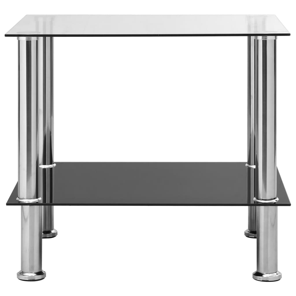 vidaXL Beistelltisch Transparent 45x50x45 cm Hartglas