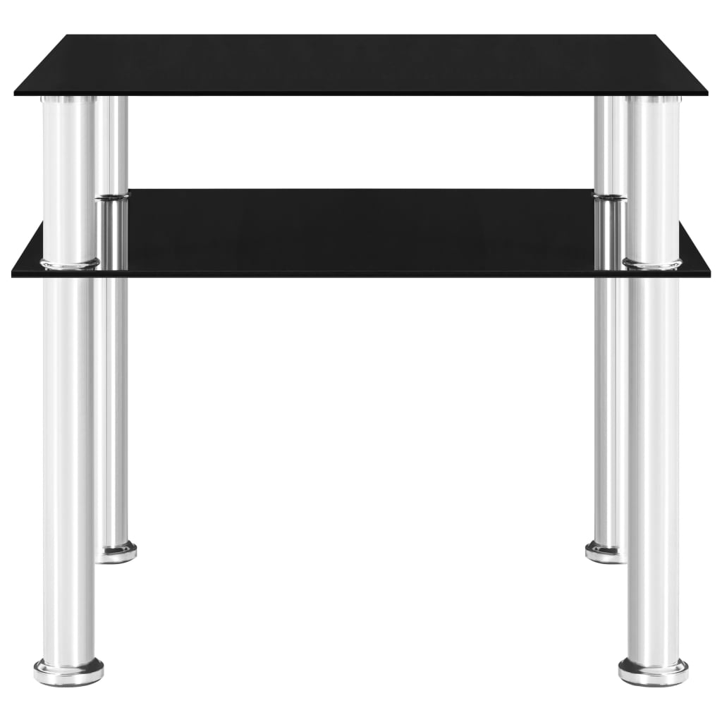vidaXL Beistelltisch Schwarz 45x50x45 cm Hartglas