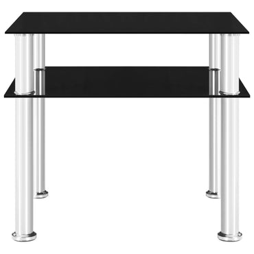 vidaXL Beistelltisch Schwarz 45x50x45 cm Hartglas