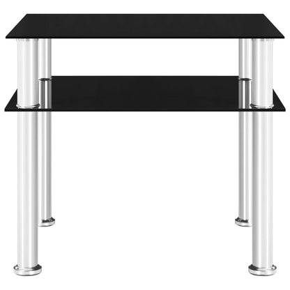vidaXL Beistelltisch Schwarz 45x50x45 cm Hartglas