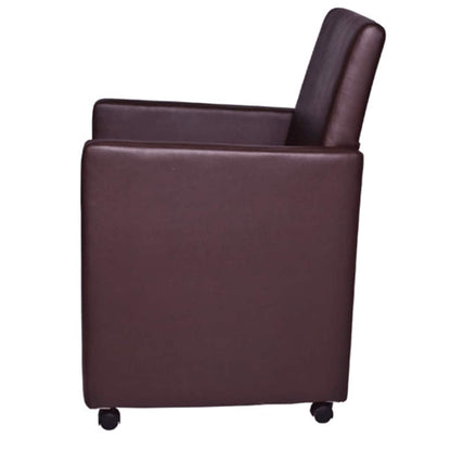 vidaXL Esszimmerstühle 2 Stk. Braun Kunstleder