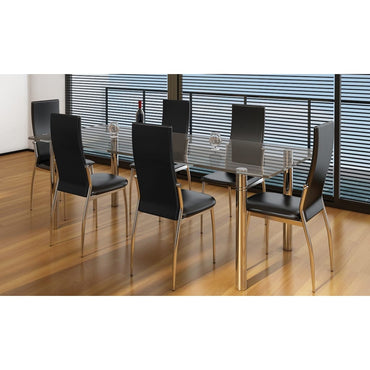 vidaXL Esszimmerstühle 6 Stk. Schwarz Kunstleder