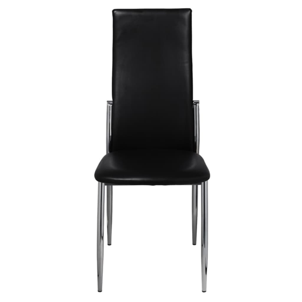 vidaXL Esszimmerstühle 6 Stk. Schwarz Kunstleder