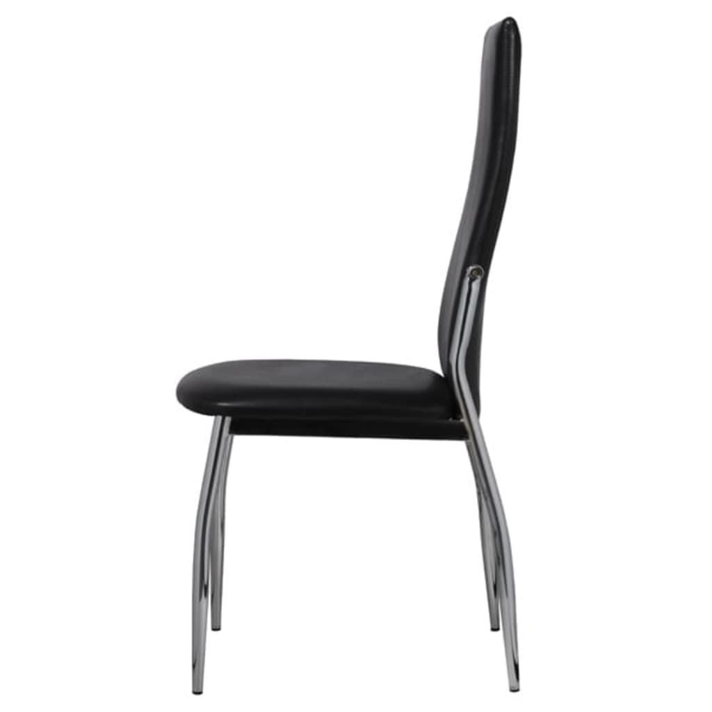 vidaXL Esszimmerstühle 6 Stk. Schwarz Kunstleder