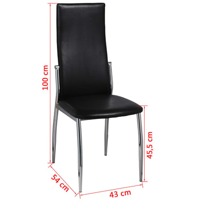 vidaXL Esszimmerstühle 6 Stk. Schwarz Kunstleder