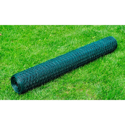 vidaXL Maschendraht Stahl Hexagon 1x25 m Dunkelgrün