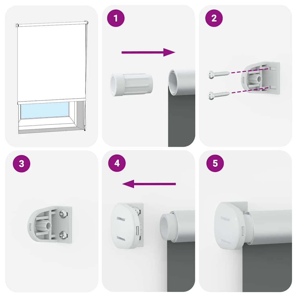 vidaXL Store occultant 124,4 x 175 cm, largeur de tissu 120 cm, gris