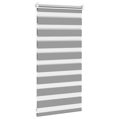 vidaXL Store enrouleur jour nuit zébré 40,9 x 100 cm, largeur de tissu 36,7 cm, gris