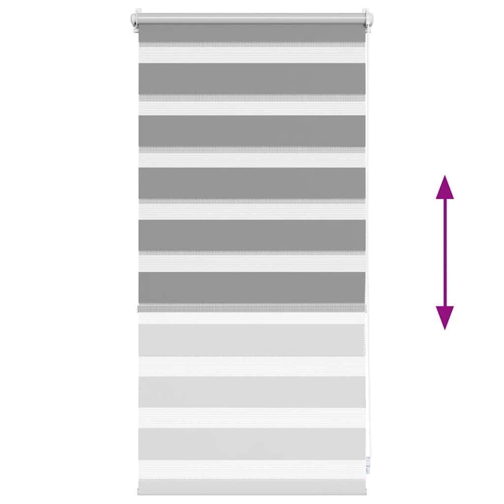 vidaXL Store enrouleur jour nuit zébré 40,9 x 100 cm, largeur de tissu 36,7 cm, gris