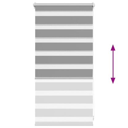 vidaXL Store enrouleur jour nuit zébré 40,9 x 100 cm, largeur de tissu 36,7 cm, gris