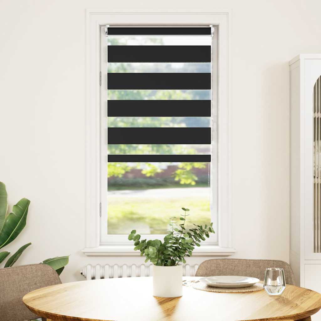 vidaXL Zebra-Rollo 40,9 x 100 cm, Stoffbreite 36,7 cm, schwarz