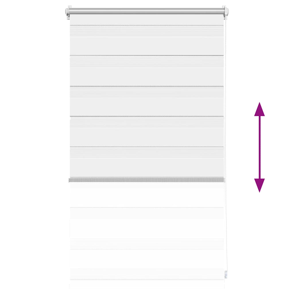 vidaXL Store zébré 50,9 x 100 cm, largeur du tissu 46,7 cm, blanc