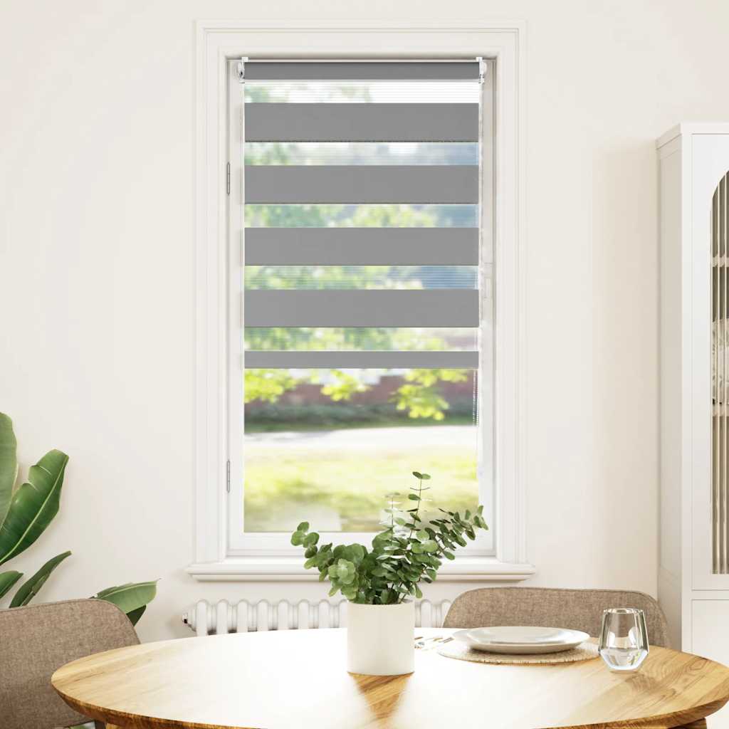 vidaXL Store zébré 60,9 x 120 cm, largeur du tissu 56,7 cm, gris