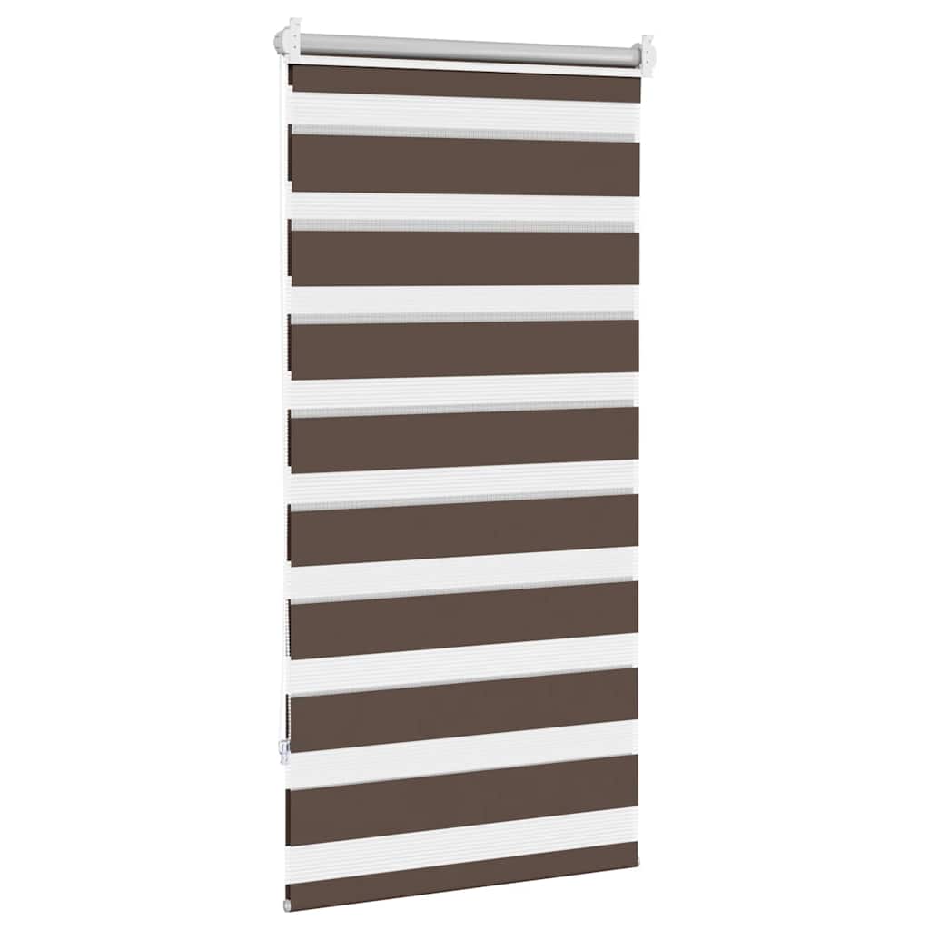 vidaXL Zebra-Rollo 60,9 x 120 cm, Stoffbreite 56,7 cm, Kaffeebraun