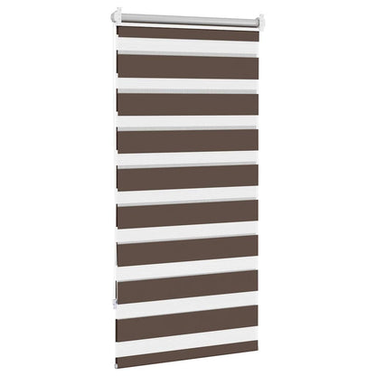 vidaXL Zebra-Rollo 60,9 x 120 cm, Stoffbreite 56,7 cm, Kaffeebraun