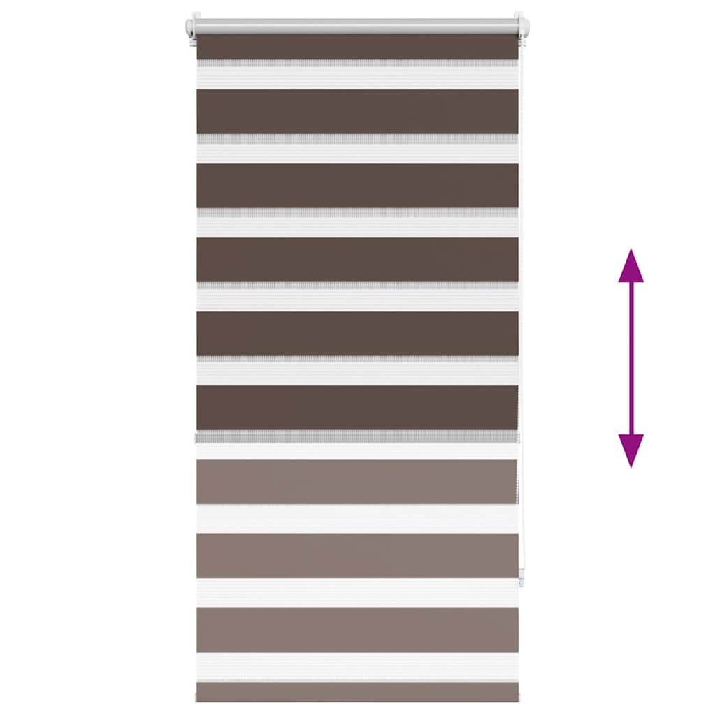 vidaXL Zebra-Rollo 60,9 x 120 cm, Stoffbreite 56,7 cm, Kaffeebraun