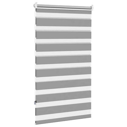 vidaXL Store double enroulement zèbre 70,9 x 120 cm, largeur de tissu 66,7 cm, gris