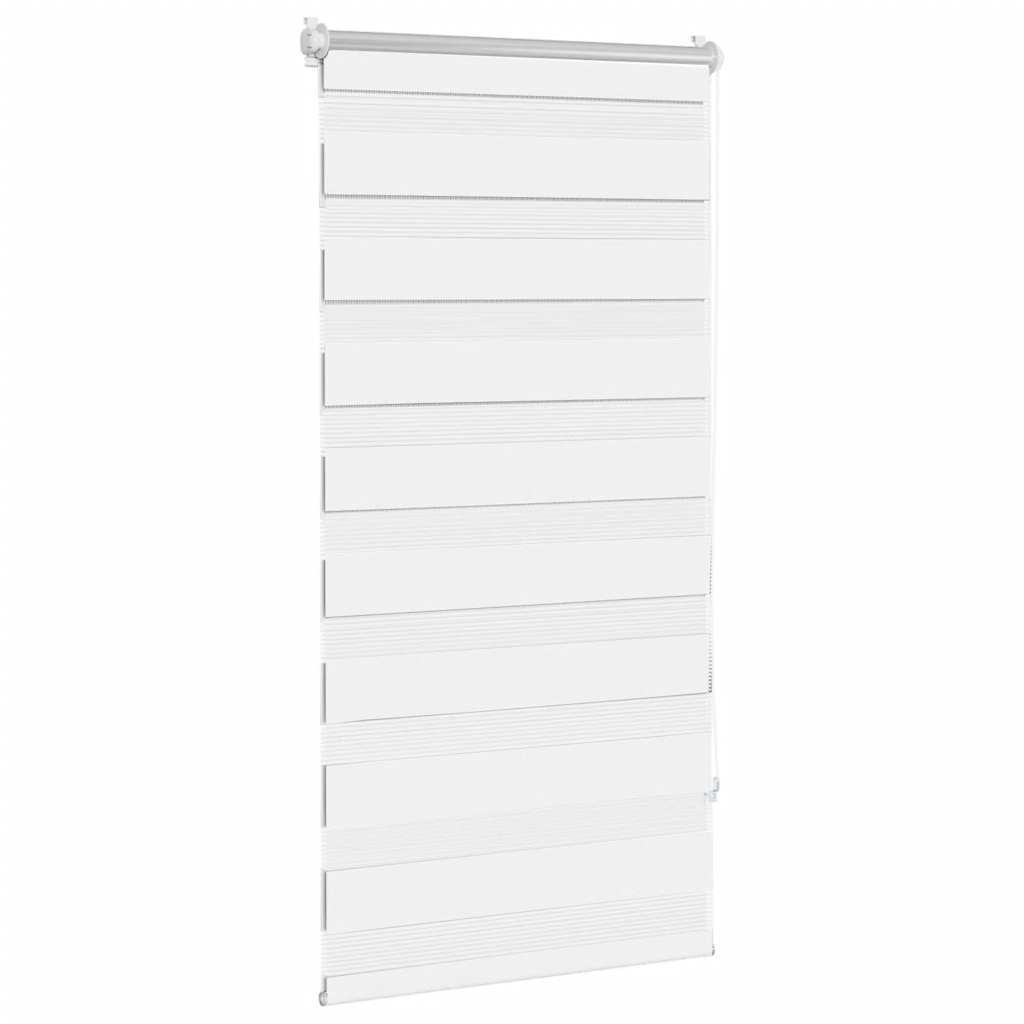 vidaXL Store enrouleur zèbre 80,9 x 150 cm, largeur de tissu 76,7 cm, blanc