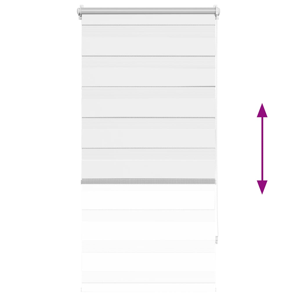 vidaXL Store enrouleur zèbre 80,9 x 150 cm, largeur de tissu 76,7 cm, blanc