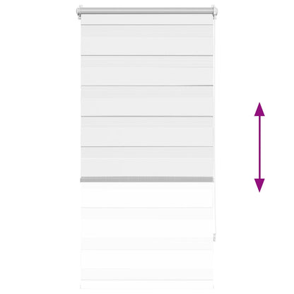 vidaXL Store enrouleur zèbre 80,9 x 150 cm, largeur de tissu 76,7 cm, blanc