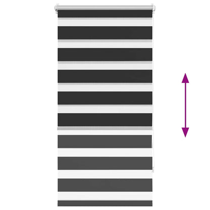 vidaXL store enrouleur zèbre 80,9 x 150 cm, largeur du tissu 76,7 cm, noir