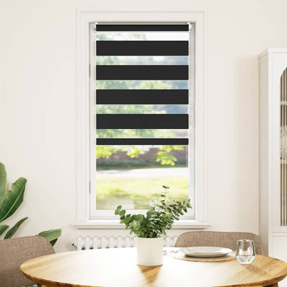 vidaXL store enrouleur zèbre 80,9 x 150 cm, largeur du tissu 76,7 cm, noir