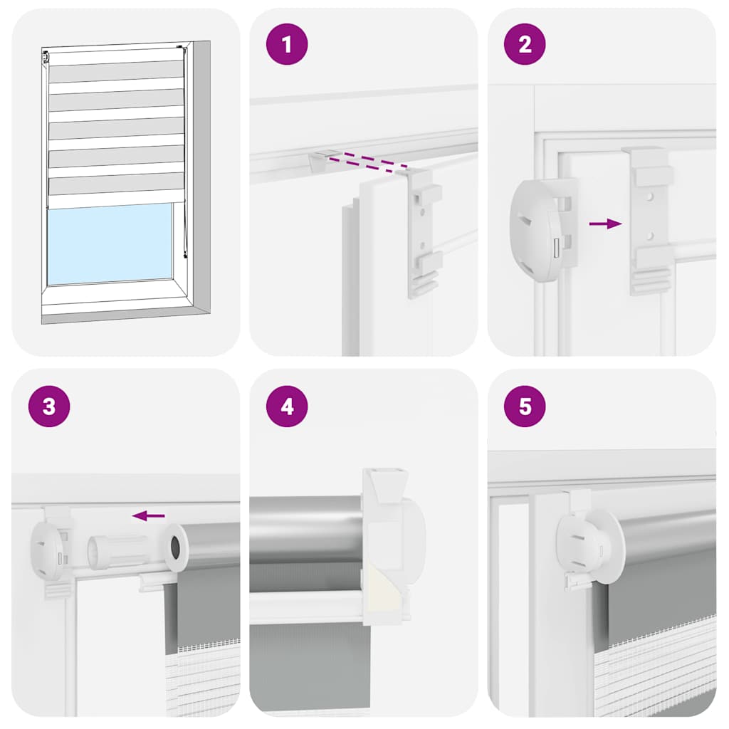 Zebra-Rollo 80,9 x 175 cm, Stoffbreite 76,7 cm, Kaffeebraun