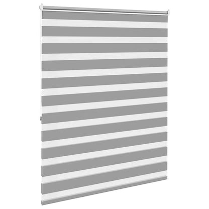 vidaXL Store double enrouleur zébré 120,9 x 175 cm, largeur du tissu 116,7 cm, gris