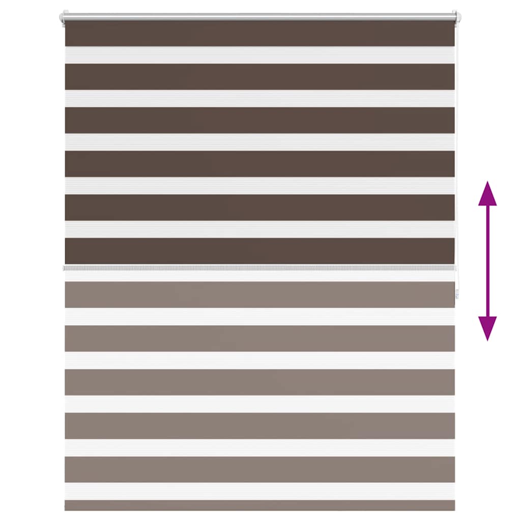 vidaXL Store enrouleur jour nuit zébré 120,9 x 175 cm, largeur du tissu 116,7 cm, marron café