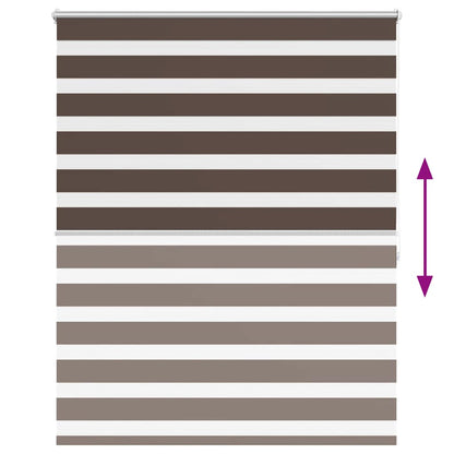 vidaXL Store enrouleur jour nuit zébré 120,9 x 175 cm, largeur du tissu 116,7 cm, marron café