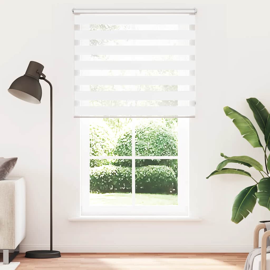 vidaXL Store enrouleur double 120,9 x 230 cm, largeur du tissu 116,7 cm, blanc
