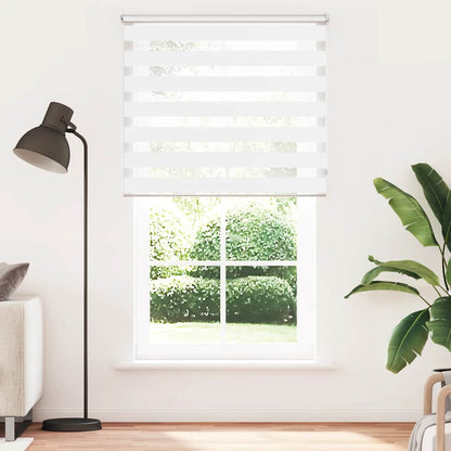 vidaXL Store enrouleur double 120,9 x 230 cm, largeur du tissu 116,7 cm, blanc