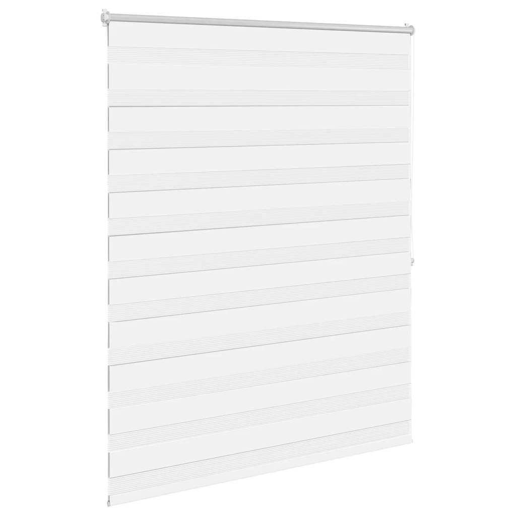 vidaXL Store enrouleur duo zèbre 140,9 x 175 cm, largeur de tissu 136,7 cm, blanc