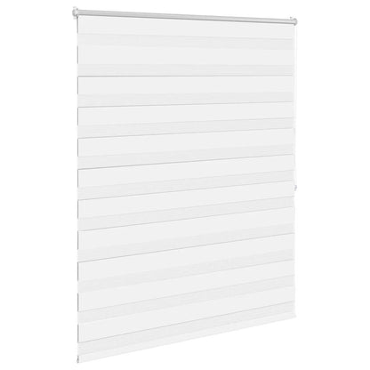 vidaXL Store enrouleur duo zèbre 140,9 x 175 cm, largeur de tissu 136,7 cm, blanc