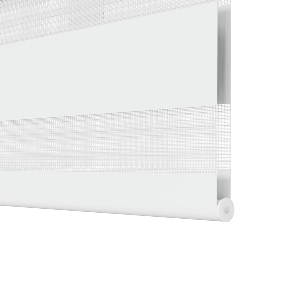 vidaXL Store enrouleur duo zèbre 140,9 x 175 cm, largeur de tissu 136,7 cm, blanc